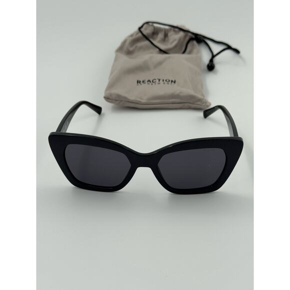 Kenneth Cole Reaction Black Cat Eye Sunglasses with Pink Crystal Detailing - Picture 1 of 5